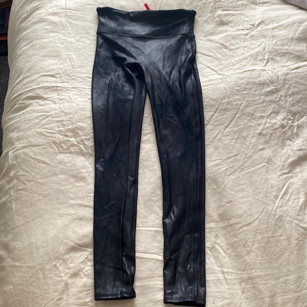 Spank faux leather leggings